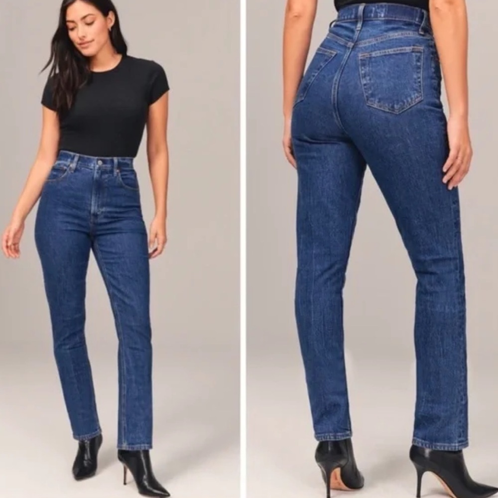 NWT Abercrombie & Fitch Curve Love Slim Straight Ultra High Rise Jean 26/2 Long